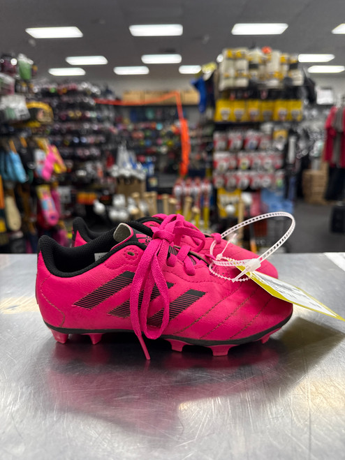 Vist Large View of Product Image Which is Used Adidas Soccer Cleats Pink Youth 12.0