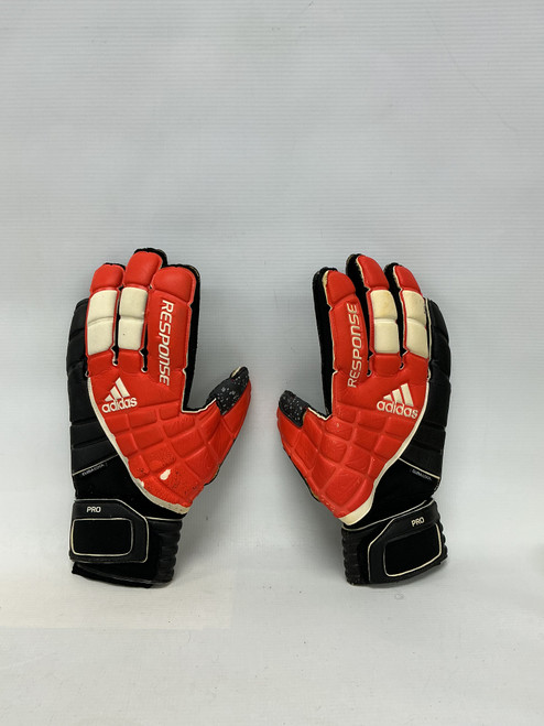 Vist Large View of Product Image Which is Used Adidas PRO RESPONSE Soccer Goalie Gloves Black/Orange/White 11