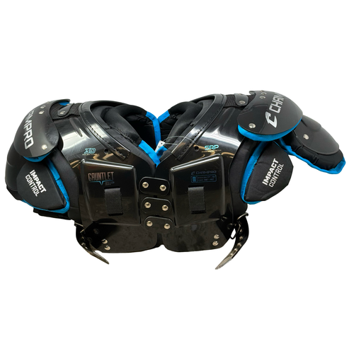 Vist Large View of Product Image Which is Used Champro GAUNTLET SP FB Shoulder Pads Black ADT MD