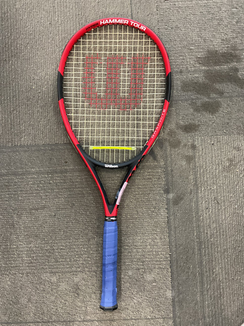 Vist Large View of Product Image Which is Used Wilson HYPER HAMMER CARBON Adult Tennis Racquet Red 4 1/4"
