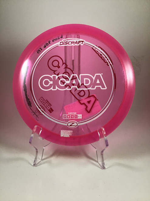 Vist Large View of Product Image Which is Used Discraft Z CICADA Disc Golf Driver Pink 178g