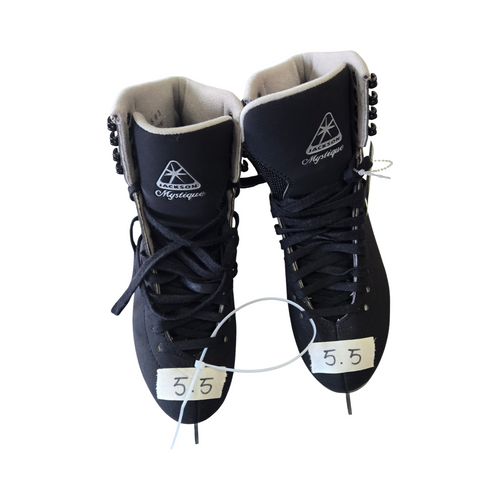 Vist Large View of Product Image Which is Used Jackson MYSTIQUE FIGURE SKATES SZ 5.5 Boys Figure Skate Black Junior 05.5