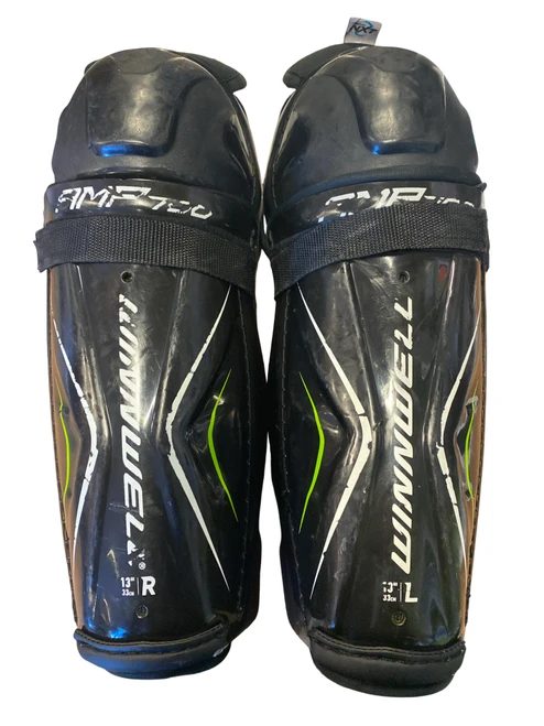 Vist Large View of Product Image Which is Used WinnWell GLITE Senior Shin Guards Black 13"