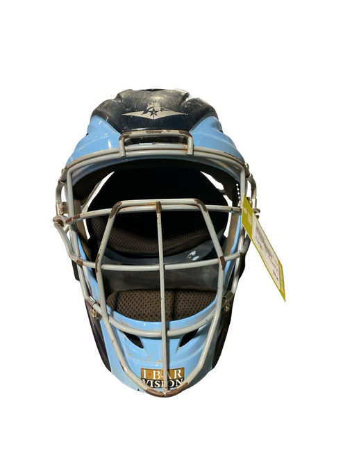 Vist Large View of Product Image Which is Used All-Star LIGHT BLU/NAVY 7-7 1/2 Catchers Helmet w/Mask Navy Blue One Size