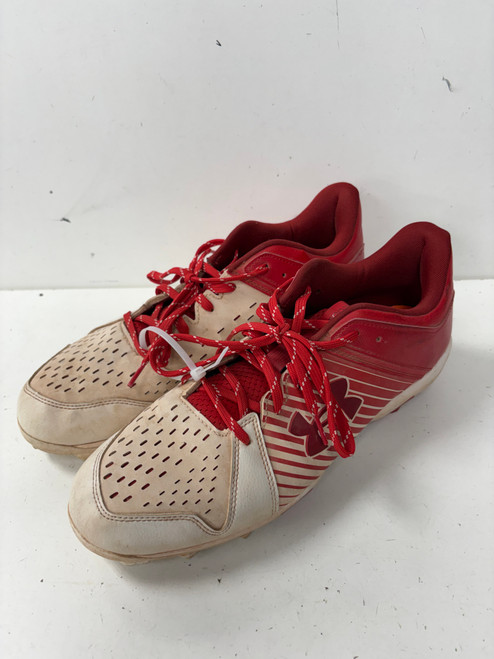 Vist Large View of Product Image Which is Used Under Armour LEADOFF LOW BB/SB Cleats Red Senior 13