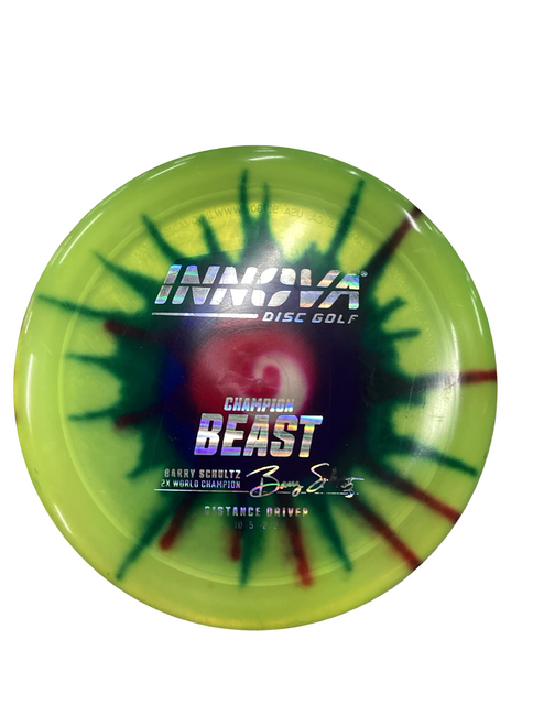 Vist Large View of Product Image Which is Used Innova I DYE CHAMPION BEAST Disc Golf Driver Yellow