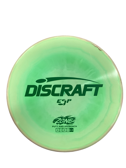 Vist Large View of Product Image Which is Used Discraft ESP ZONE Disc Golf Putter Green