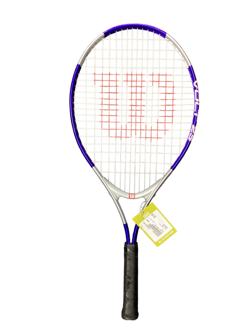Vist Large View of Product Image Which is Used Wilson VOLT 25 Adult Tennis Racquet Navy Blue Junior