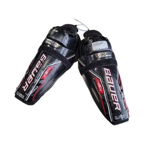 Vist Large View of Product Image Which is Used Bauer NSX SG Junior Shin Guards Black 11"
