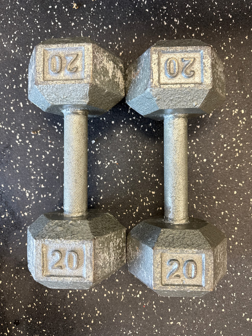 Vist Large View of Product Image Which is Used 20-LB HEX DUMBBELL PAIR Hex Dumbbell (Each) 20 lb