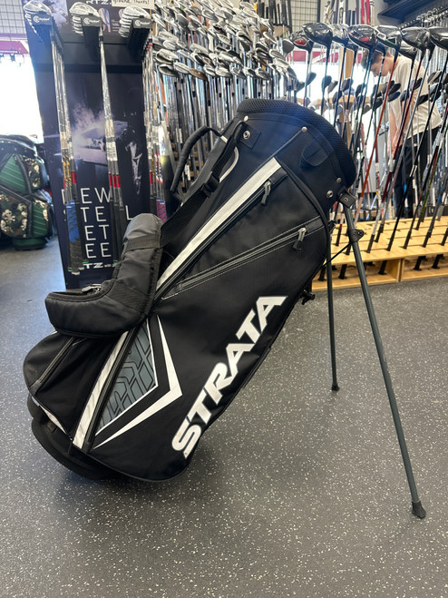 Vist Large View of Product Image Which is Used Top Flite STRATA Mens Stand Bag Black