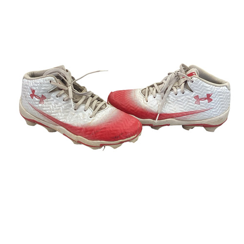Vist Large View of Product Image Which is Used Under Armour LAX Cleats Mens Cardinal And White Senior 7.5