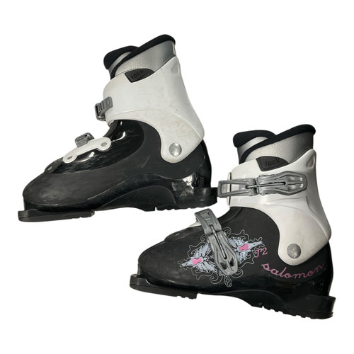 Vist Large View of Product Image Which is Used Salomon T2 Girls DH Ski Boot Black 210 MP - J02