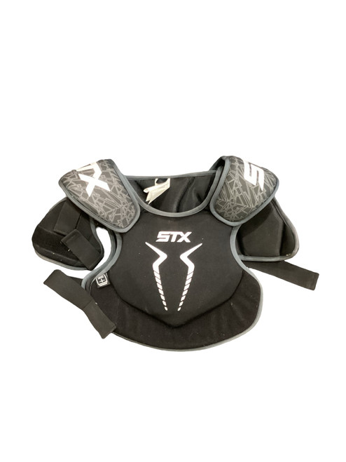Vist Large View of Product Image Which is Used STX STALLION 75 Lacrosse Shoulder Pads Black LG