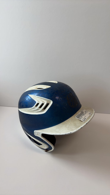 Vist Large View of Product Image Which is Used Rawlings BASEBALL HELMET Batting Helmet No Mask Royal Blue One Size