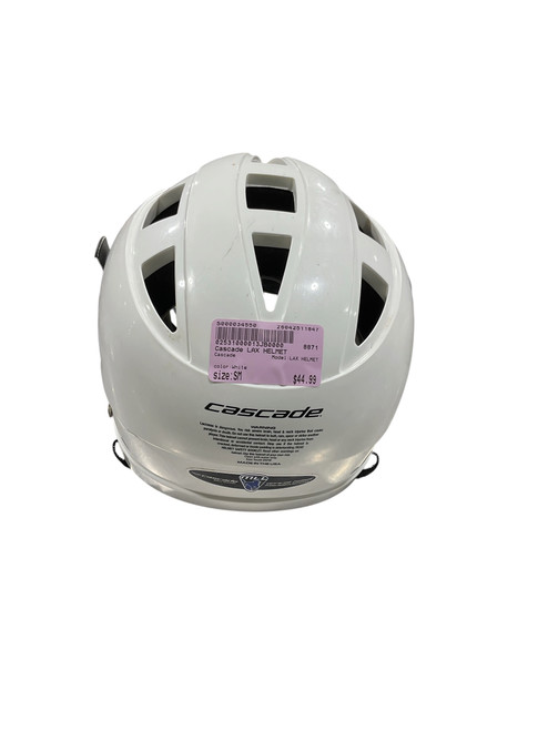 Vist Large View of Product Image Which is Used Cascade LAX HELMET Lacrosse Helmet White SM