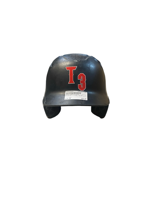 Vist Large View of Product Image Which is Used Evoshield BLACK HELMET Batting Helmet No Mask Black One Size