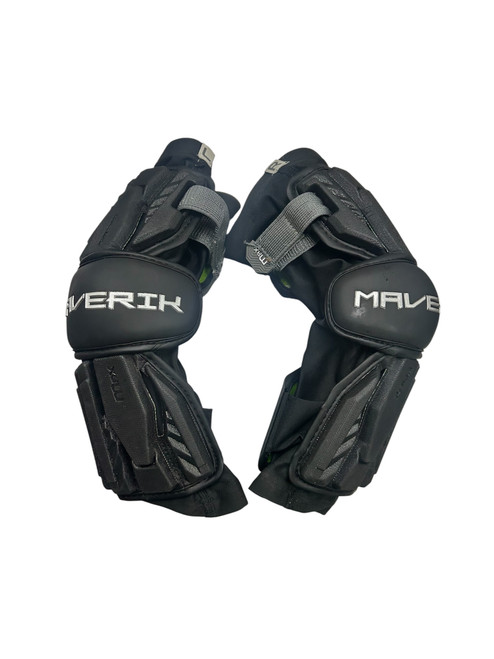 Vist Large View of Product Image Which is Used Maverik MAX AIR Lacrosse Arm Pads/Guards Black Senior