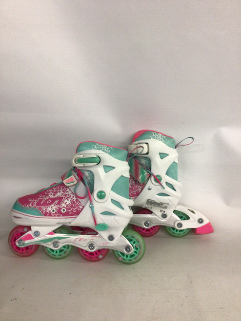 Vist Large View of Product Image Which is Used PINK AND TEAL ROLLERSKATES Senior Roller Quad Skates None Senior 7.5