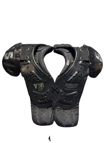 Vist Large View of Product Image Which is Used Schutt SCHUTT Y FLEX 5.2 SZ MD FB Shoulder Pads Black MD