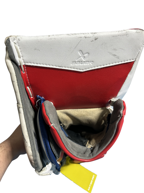 Vist Large View of Product Image Which is Used Bauer HYPERLITE 2 Senior Goalie Blocker Red