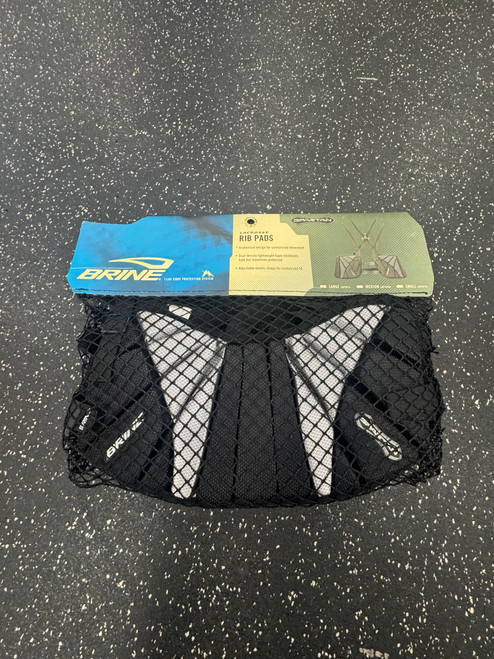 Vist Large View of Product Image Which is Used Brine BRINE RIBGUARDS Lacrosse Rib Pads Black LG