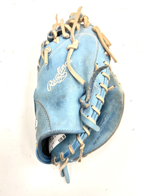 Vist Large View of Product Image Which is Used Rawlings HEART OF THE HIDE BB/SB Catchers RH Throw Carolina Blue 33"