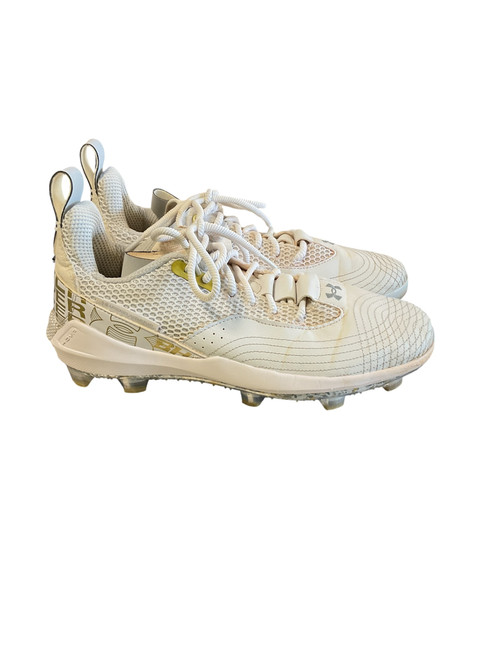 Vist Large View of Product Image Which is Used Under Armour Bryce Harper Cleats White 10
