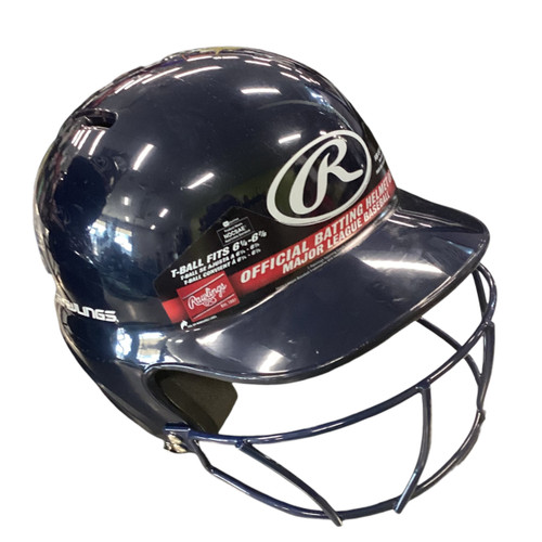Vist Large View of Product Image Which is Used Rawlings BLACK HELMET W/ MASK Batting Helmet w/Mask Black XS/S
