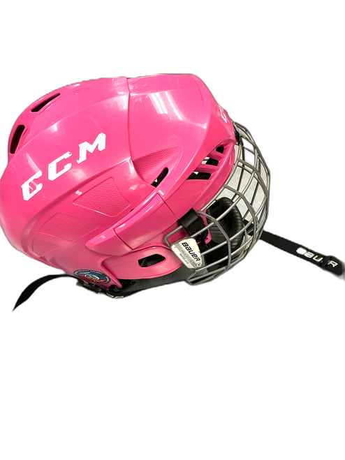 Vist Large View of Product Image Which is Used CCM FL40 COMBO Hockey Helmet Only Pink SM