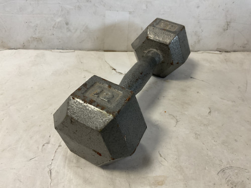 Vist Large View of Product Image Which is Used Hex Dumbbell Silver 12 lb