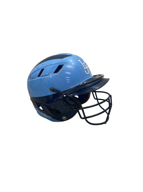 Vist Large View of Product Image Which is Used Schutt BB HELMET W/MASK Batting Helmet w/Mask Carolina Blue MD