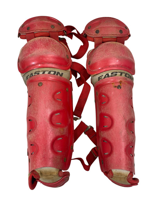 Vist Large View of Product Image Which is Used Easton 9-12 LEG GUARDS Catchers Leg Guards Red Youth