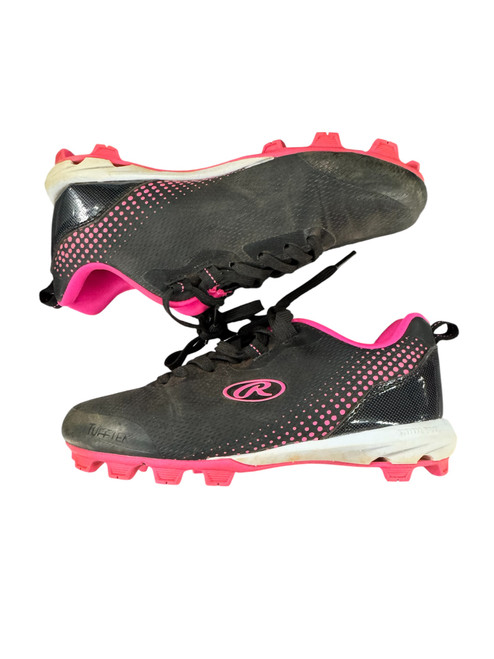 Vist Large View of Product Image Which is Used Rawlings COOLFLO BB/SB Cleats Black Junior 02.5