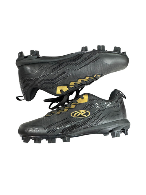 Vist Large View of Product Image Which is Used Rawlings COOLFLO BB/SB Cleats Black Senior 8