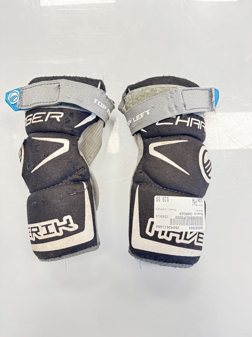Vist Large View of Product Image Which is Used Maverik CHARGER Lacrosse Arm Pads/Guards Black Youth