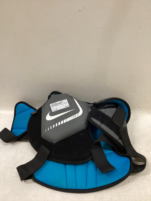 Vist Large View of Product Image Which is Used Nike VAPOR LT Lacrosse Shoulder Pads Grey And Royal Blue SM