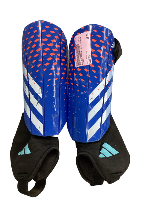 Vist Large View of Product Image Which is Used Adidas Soccer Shin Guards Junior Navy Blue LG