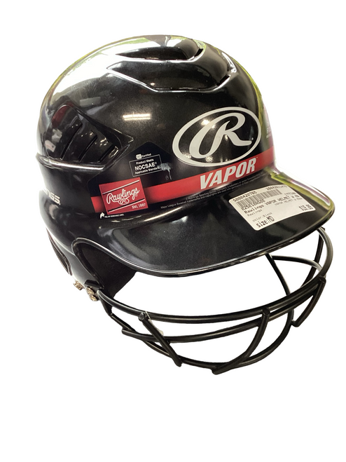 Vist Large View of Product Image Which is Used Rawlings VAPOR HELMET W MASK Batting Helmet w/Mask Black MD
