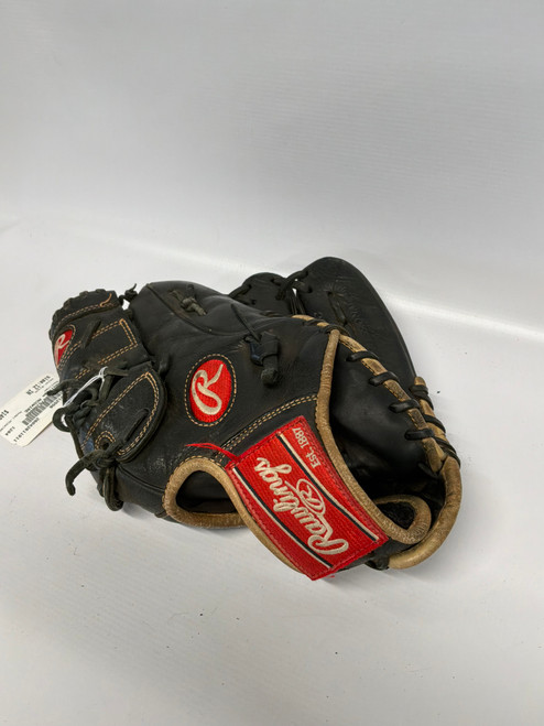 Vist Large View of Product Image Which is Used Rawlings MCGWIRE BB/SB Glove LH Throw Black 12"