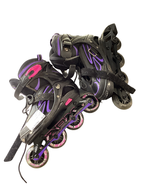 Vist Large View of Product Image Which is Used ZPM SKATES BLK BABY PINK 1-4 Junior Aggressive Skates Black Adjustable