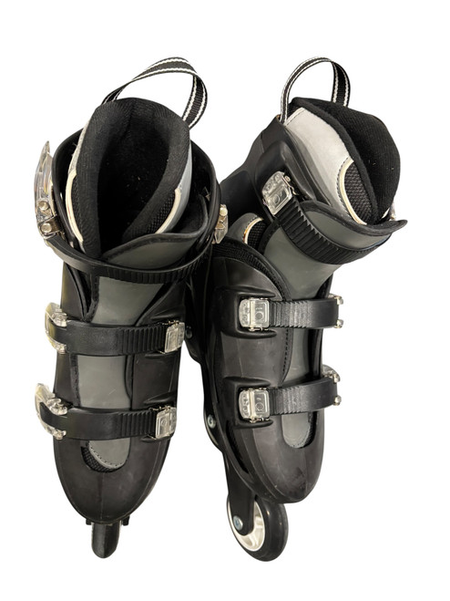 Vist Large View of Product Image Which is Used RollerDerby V 500 TECH Senior Rec Fitness Skates Black Adjustable