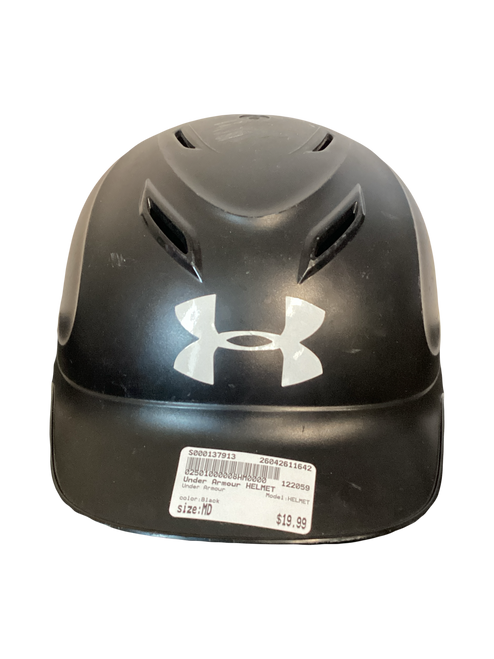 Vist Large View of Product Image Which is Used Under Armour HELMET Batting Helmet No Mask Black MD