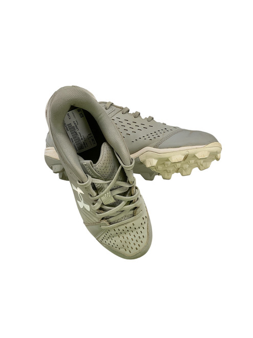 Vist Large View of Product Image Which is Used Under Armour LEADOFF BB/SB Cleats Grey Senior 8