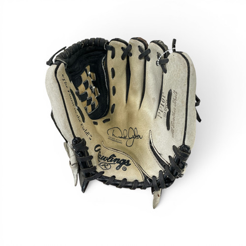Vist Large View of Product Image Which is Used Rawlings PP10P BB/SB Glove RH Throw Silver And Black 10"