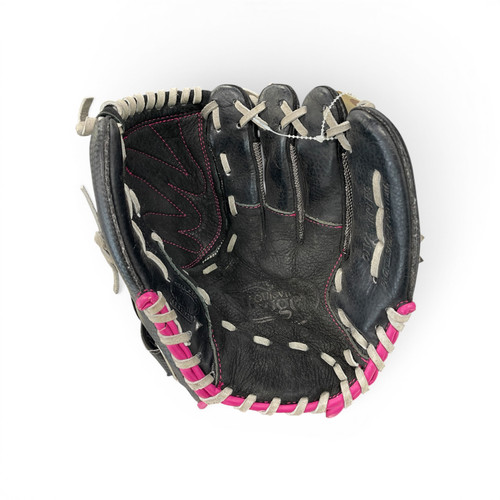 Vist Large View of Product Image Which is Used Louisville Slugger DV14-H BB/SB Glove RH Throw Silver And Black 11 1/2"