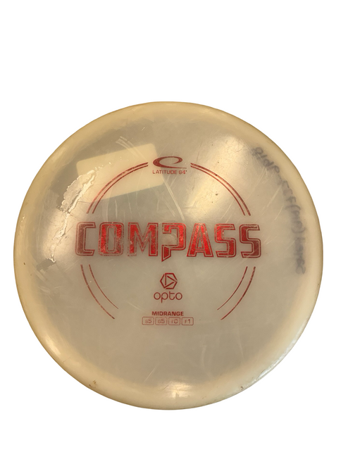 Vist Large View of Product Image Which is Used Latitude 64 COMPASS Disc Golf Mid Range White