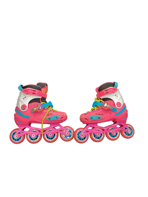 Vist Large View of Product Image Which is Used ACTION TECH ELF SKATE Child Roller Quad Skates Pink Adjustable