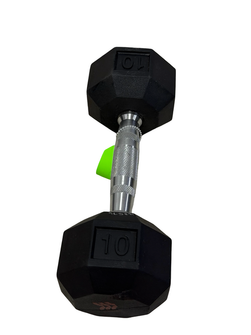 Vist Large View of Product Image Which is Used Rubber Hex Dumbbell (Each) 10 lb