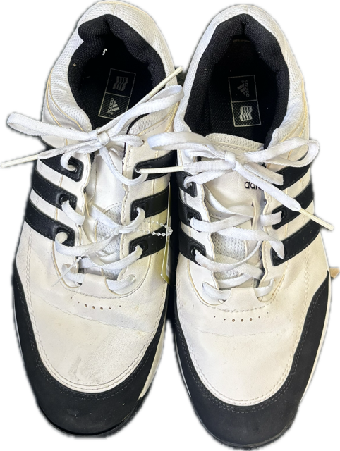 Vist Large View of Product Image Which is Used Adidas Mens Golf Shoes White Senior 9